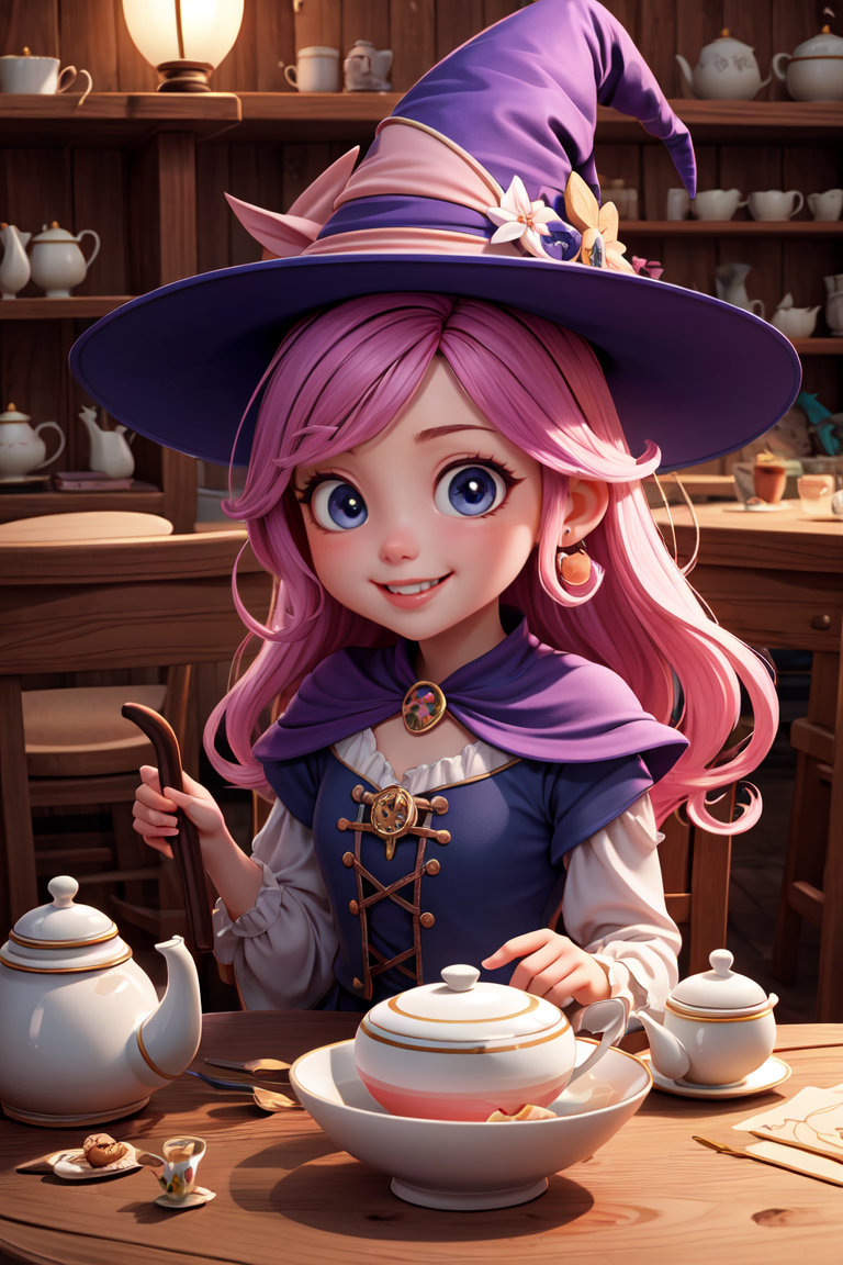 381615-1633649803-((masterpiece, best quality)), ((style-swirlmagic)_0.3), (chibi_0.6), 1girl, witch tea party, wooden table , cute, happy, vibran.png